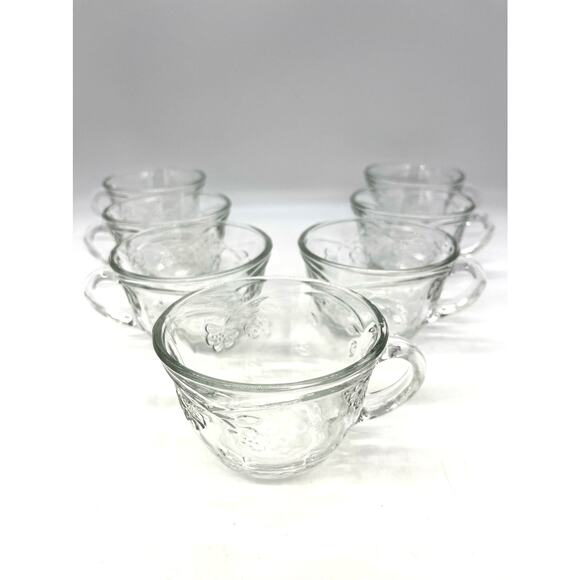 Anchor Hocking Set of 7 Savannah Clear Punch / Coffee / Tea Cups - Picture 1 of 4